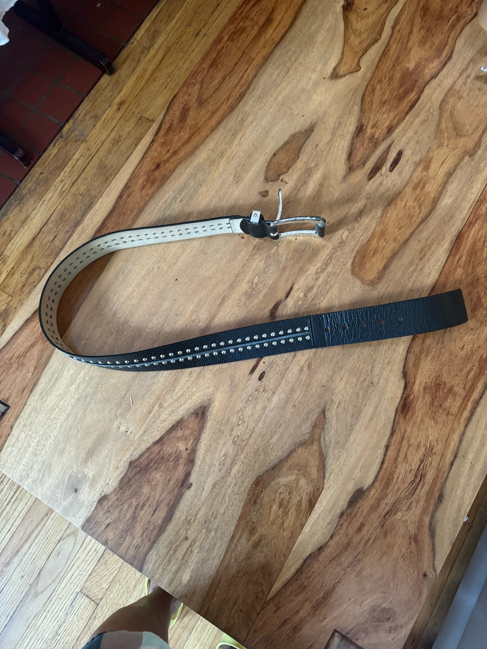 MK lBlack Studded Leather Belt in good condition